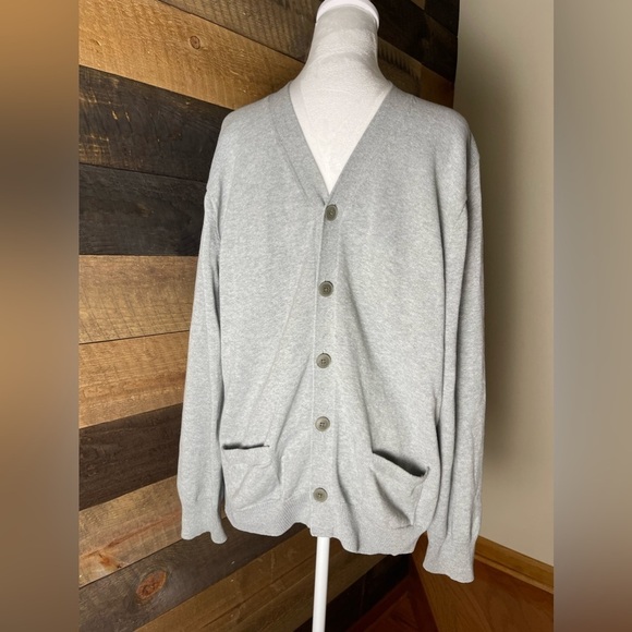 Men’s J Crew varsity v-neck button down gray cardigan Size XL collegiate preppy - Picture 1 of 7